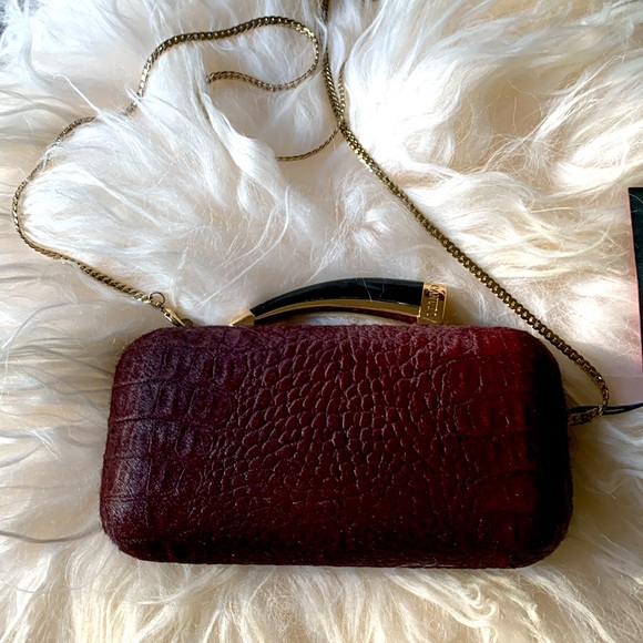 NWT Vince Camuto Garnet Horn Clutch Evening Bag
